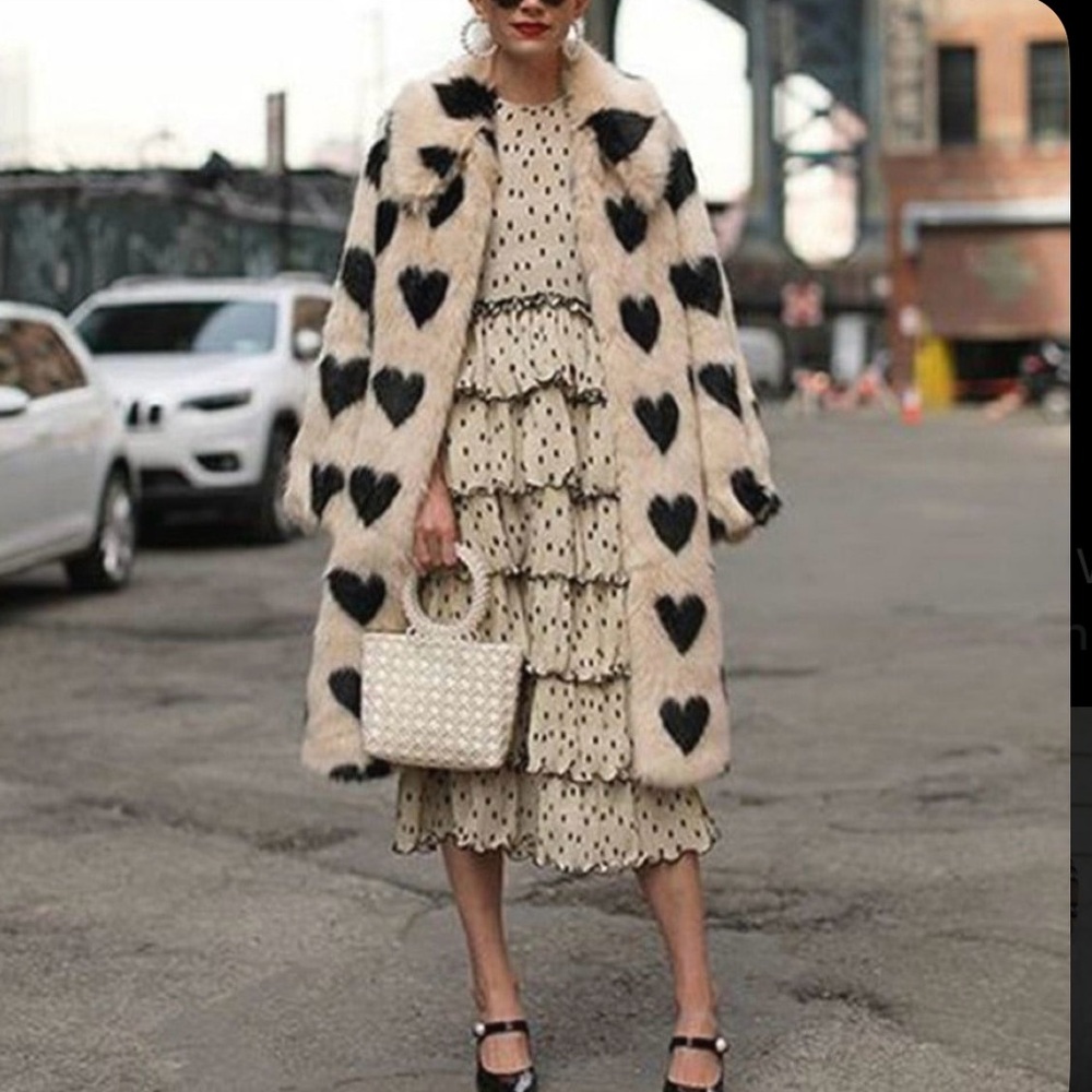 GANNI Polka Dot Tiered Midi Dress